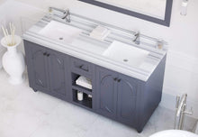 Load image into Gallery viewer, LAVIVA Vanity LAVIVA 313613-60G-WS Odyssey - 60 - Maple Grey Cabinet + White Stripes Counter