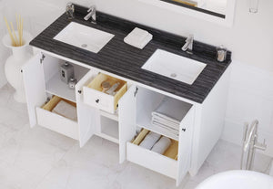 LAVIVA Vanity LAVIVA 313613-60W-BW Odyssey - 60 - White Cabinet + Black Wood Counter