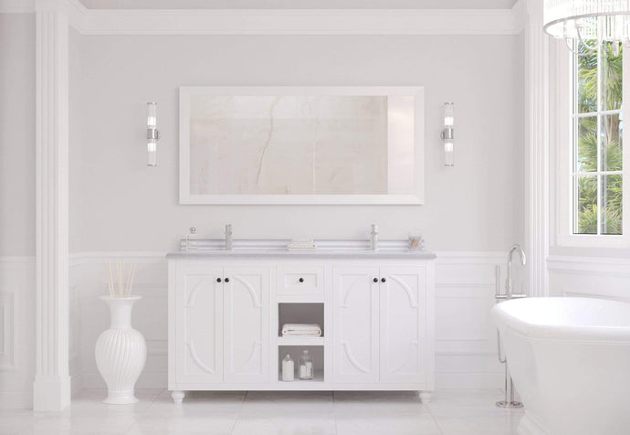 LAVIVA Vanity LAVIVA 313613-60W-WS Odyssey - 60 - White Cabinet + White Stripes Counter