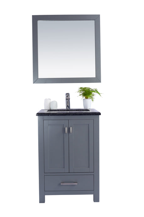 LAVIVA Vanity LAVIVA 313ANG-24G-BW Wilson 24 - Grey Cabinet + Black Wood Countertop