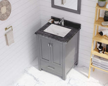 Load image into Gallery viewer, LAVIVA Vanity LAVIVA 313ANG-24G-BW Wilson 24 - Grey Cabinet + Black Wood Countertop