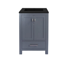 Load image into Gallery viewer, LAVIVA Vanity LAVIVA 313ANG-24G-MB Wilson 24 - Grey Cabinet + Matte Black VIVA Stone Solid Surface Countertop