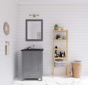 LAVIVA Vanity LAVIVA 313ANG-24G-MB Wilson 24 - Grey Cabinet + Matte Black VIVA Stone Solid Surface Countertop