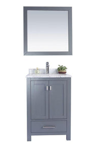 LAVIVA Vanity LAVIVA 313ANG-24G-WC Wilson 24 - Grey Cabinet + White Carrara Countertop