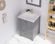 Load image into Gallery viewer, LAVIVA Vanity LAVIVA 313ANG-24G-WC Wilson 24 - Grey Cabinet + White Carrara Countertop