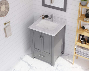 LAVIVA Vanity LAVIVA 313ANG-24G-WC Wilson 24 - Grey Cabinet + White Carrara Countertop