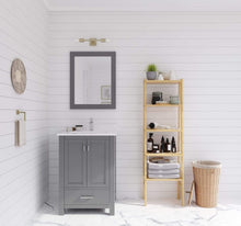 Load image into Gallery viewer, LAVIVA Vanity LAVIVA 313ANG-24G-WQ Wilson 24 - Grey Cabinet + White Quartz Countertop