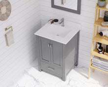 Load image into Gallery viewer, LAVIVA Vanity LAVIVA 313ANG-24G-WQ Wilson 24 - Grey Cabinet + White Quartz Countertop