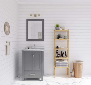 LAVIVA Vanity LAVIVA 313ANG-24G-WS Wilson 24 - Grey Cabinet + White Stripe Countertop