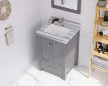 Load image into Gallery viewer, LAVIVA Vanity LAVIVA 313ANG-24G-WS Wilson 24 - Grey Cabinet + White Stripe Countertop