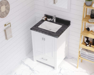 LAVIVA Vanity LAVIVA 313ANG-24W-BW Wilson 24 - White Cabinet + Black Wood Countertop