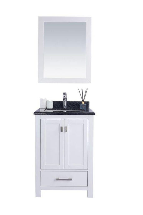 LAVIVA Vanity LAVIVA 313ANG-24W-BW Wilson 24 - White Cabinet + Black Wood Countertop