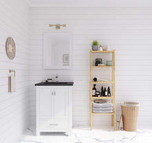 Load image into Gallery viewer, LAVIVA Vanity LAVIVA 313ANG-24W-MB Wilson 24 - White Cabinet + Matte Black VIVA Stone Solid Surface Countertop