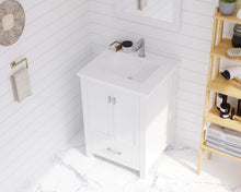 Load image into Gallery viewer, LAVIVA Vanity LAVIVA 313ANG-24W-MW Wilson 24 - White Cabinet + Matte White VIVA Stone Solid Surface Countertop
