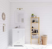 Load image into Gallery viewer, LAVIVA Vanity LAVIVA 313ANG-24W-MW Wilson 24 - White Cabinet + Matte White VIVA Stone Solid Surface Countertop