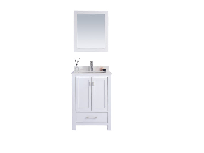LAVIVA Vanity LAVIVA 313ANG-24W-WQ Wilson 24 - White Cabinet + White Quartz Countertop