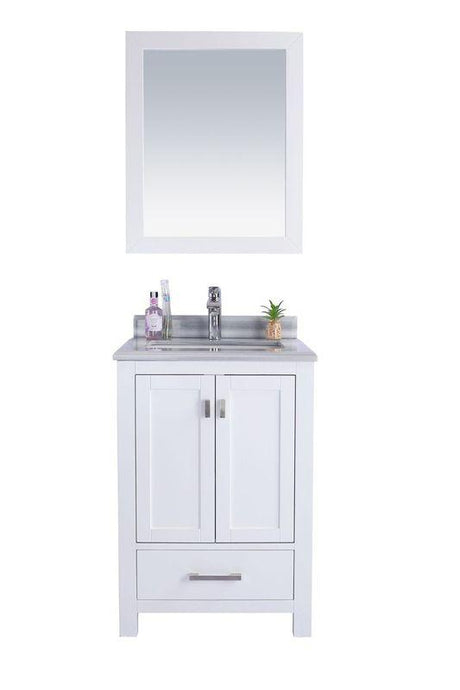 LAVIVA Vanity LAVIVA 313ANG-24W-WS Wilson 24 - White Cabinet + White Stripe Countertop