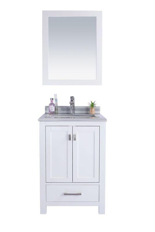 LAVIVA Vanity LAVIVA 313ANG-24W-WS Wilson 24 - White Cabinet + White Stripe Countertop