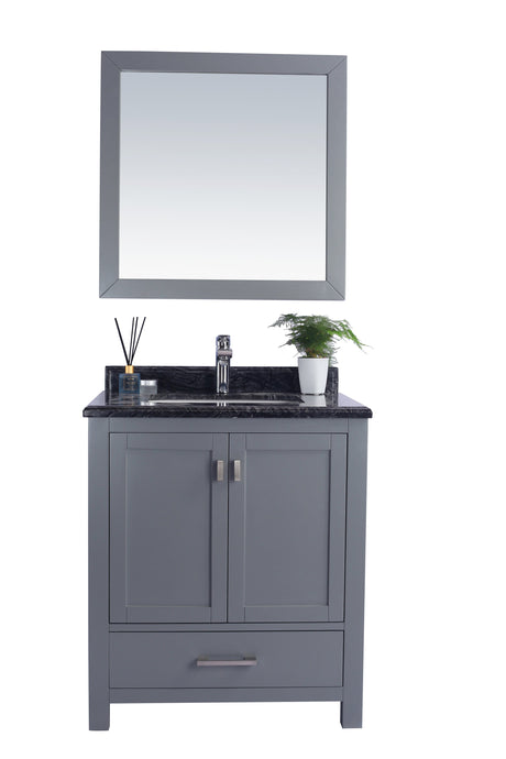 LAVIVA Vanity LAVIVA 313ANG-30G-BW Wilson 30 - Grey Cabinet + Black Wood Countertop