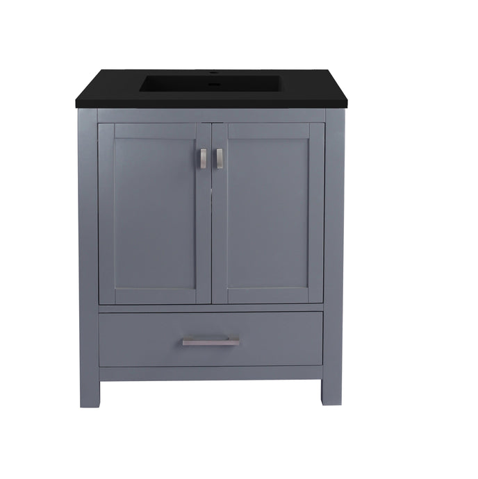 LAVIVA Vanity LAVIVA 313ANG-30G-MB Wilson 30 - Grey Cabinet + Matte Black VIVA Stone Solid Surface Countertop