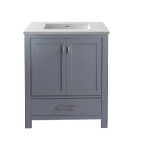 Load image into Gallery viewer, LAVIVA Vanity LAVIVA 313ANG-30G-MW Wilson 30 - Grey Cabinet + Matte White VIVA Stone Solid Surface Countertop