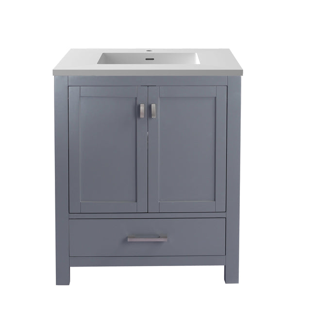 LAVIVA Vanity LAVIVA 313ANG-30G-MW Wilson 30 - Grey Cabinet + Matte White VIVA Stone Solid Surface Countertop