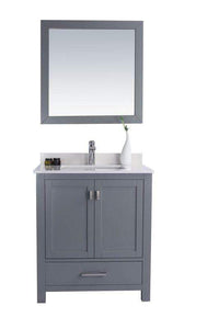 LAVIVA Vanity LAVIVA 313ANG-30G-WQ Wilson 30 - Grey Cabinet + White Quartz Countertop