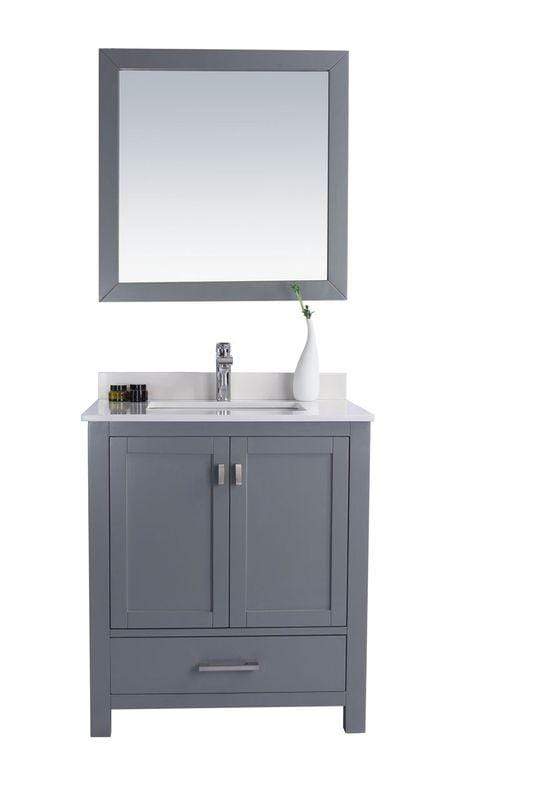LAVIVA Vanity LAVIVA 313ANG-30G-WQ Wilson 30 - Grey Cabinet + White Quartz Countertop