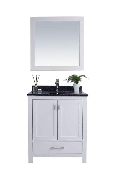 LAVIVA Vanity LAVIVA 313ANG-30W-BW Wilson 30 - White Cabinet + Black Wood Countertop