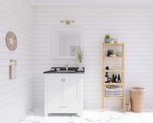 Load image into Gallery viewer, LAVIVA Vanity LAVIVA 313ANG-30W-BW Wilson 30 - White Cabinet + Black Wood Countertop