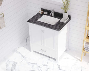 LAVIVA Vanity LAVIVA 313ANG-30W-BW Wilson 30 - White Cabinet + Black Wood Countertop