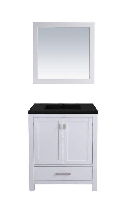 LAVIVA Vanity LAVIVA 313ANG-30W-MB Wilson 30 - White Cabinet + Matte Black VIVA Stone Solid Surface Countertop