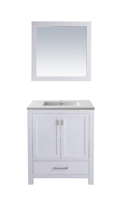 LAVIVA Vanity LAVIVA 313ANG-30W-MW Wilson 30 - White Cabinet + Matte White VIVA Stone Solid Surface Countertop