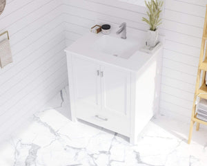 LAVIVA Vanity LAVIVA 313ANG-30W-WQ Wilson 30 - White Cabinet + White Quartz Countertop