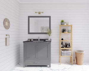 LAVIVA Vanity LAVIVA 313ANG-36G-BW Wilson 36 - Grey Cabinet + Black Wood Countertop
