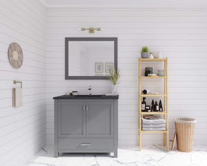LAVIVA Vanity LAVIVA 313ANG-36G-MB Wilson 36 - Grey Cabinet + Matte Black VIVA Stone Solid Surface Countertop