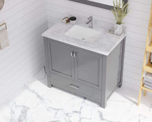 Load image into Gallery viewer, LAVIVA Vanity LAVIVA 313ANG-36G-WC Wilson 36 - Grey Cabinet + White Carrara Countertop