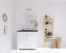 Load image into Gallery viewer, LAVIVA Vanity LAVIVA 313ANG-36W-MB Wilson 36 - White Cabinet + Matte Black VIVA Stone Solid Surface Countertop