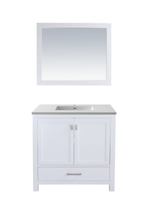 Load image into Gallery viewer, LAVIVA Vanity LAVIVA 313ANG-36W-MW Wilson 36 - White Cabinet + Matte White VIVA Stone Solid Surface Countertop