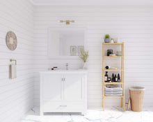Load image into Gallery viewer, LAVIVA Vanity LAVIVA 313ANG-36W-MW Wilson 36 - White Cabinet + Matte White VIVA Stone Solid Surface Countertop