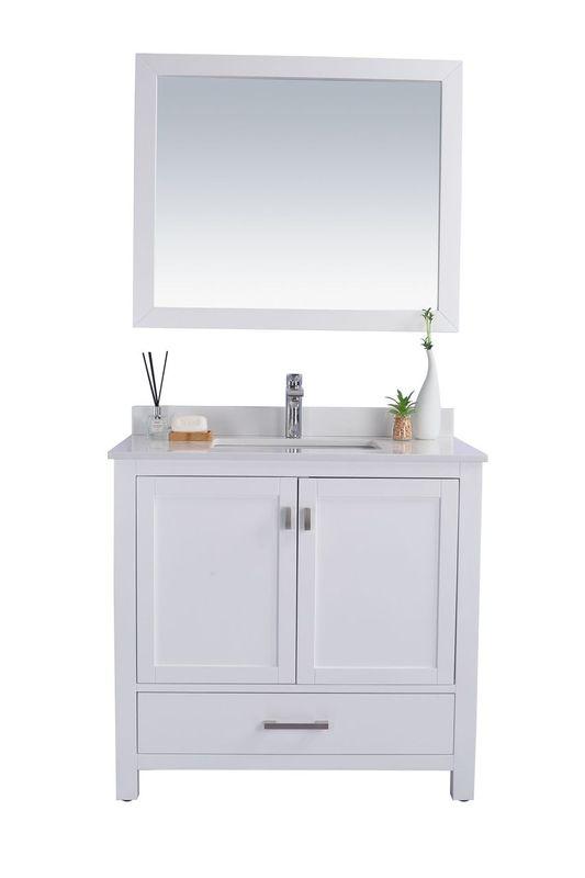 LAVIVA Vanity LAVIVA 313ANG-36W-WQ Wilson 36 - White Cabinet + White Quartz Countertop