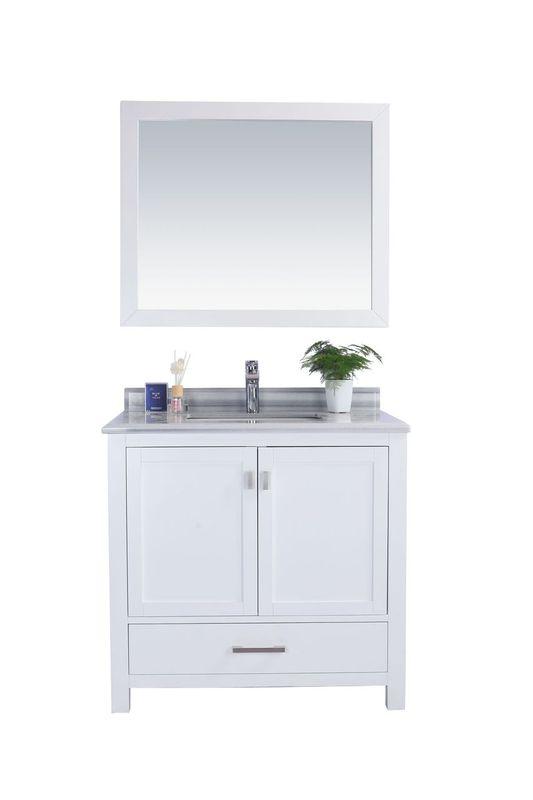 LAVIVA Vanity LAVIVA 313ANG-36W-WS Wilson 36 - White Cabinet + White Stripe Countertop