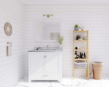 Load image into Gallery viewer, LAVIVA Vanity LAVIVA 313ANG-36W-WS Wilson 36 - White Cabinet + White Stripe Countertop
