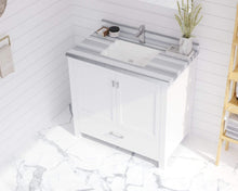 Load image into Gallery viewer, LAVIVA Vanity LAVIVA 313ANG-36W-WS Wilson 36 - White Cabinet + White Stripe Countertop
