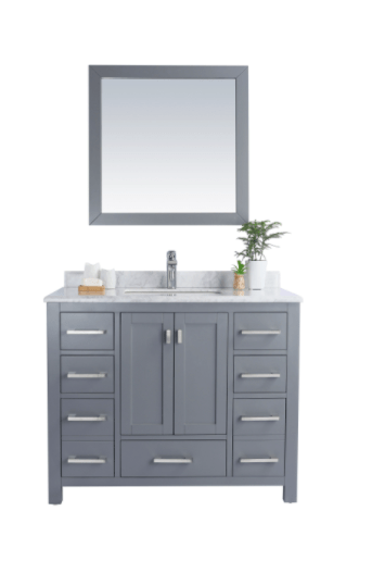 LAVIVA Vanity LAVIVA 313ANG-42G-WC Wilson 42 - Grey Cabinet + White Carrara Countertop