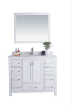 Load image into Gallery viewer, LAVIVA Vanity LAVIVA 313ANG-42W-MB Wilson 42 - White Cabinet + Matte Black VIVA Stone Solid Surface Countertop