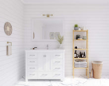 Load image into Gallery viewer, LAVIVA Vanity LAVIVA 313ANG-42W-MW Wilson 42 - White Cabinet + Matte White VIVA Stone Solid Surface Countertop