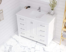Load image into Gallery viewer, LAVIVA Vanity LAVIVA 313ANG-42W-MW Wilson 42 - White Cabinet + Matte White VIVA Stone Solid Surface Countertop