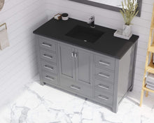 Load image into Gallery viewer, LAVIVA Vanity LAVIVA 313ANG-48G-MB Wilson 48 - Grey Cabinet + Matte Black VIVA Stone Solid Surface Countertop