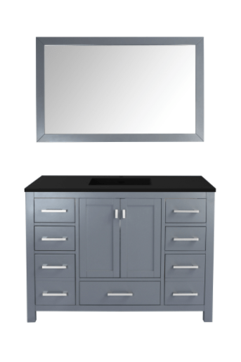LAVIVA Vanity LAVIVA 313ANG-48G-MB Wilson 48 - Grey Cabinet + Matte Black VIVA Stone Solid Surface Countertop